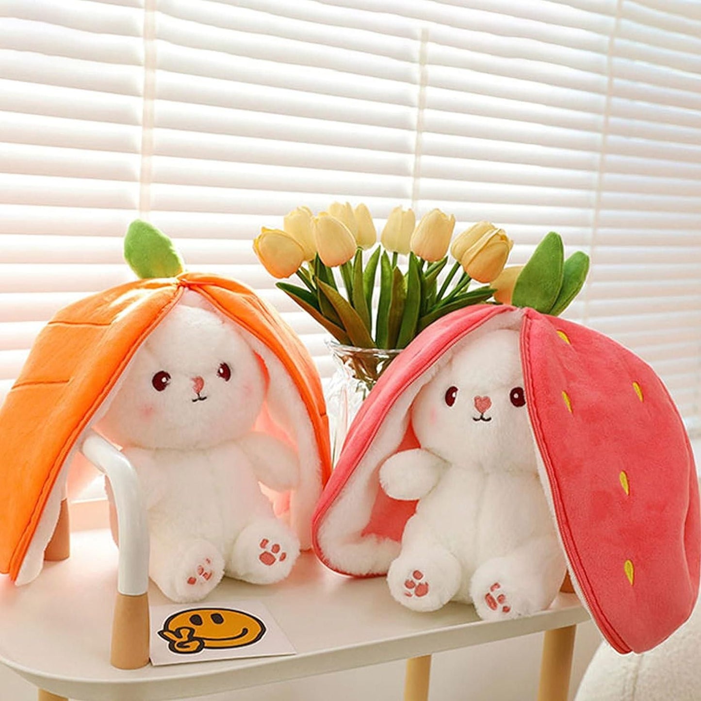 Kidology Reversible Plush Toy Pillow – Strawberry/Carrot to Bunny | Dotmint