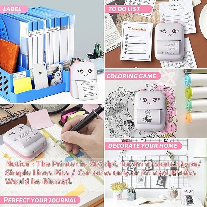 Inkless Bluetooth Pocket Printer – Ultra-Portable Thermal Sticker & Note Printer