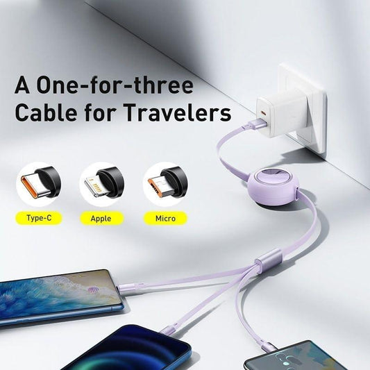 3‑in‑1 Charging & Data Cable – Lightning, USB‑C & Micro‑USB | Dotmint