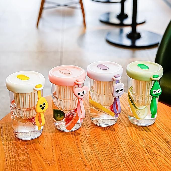 Glass Tumbler with Fruit Infuser Lid & Straw – Healthy Hydration in Style