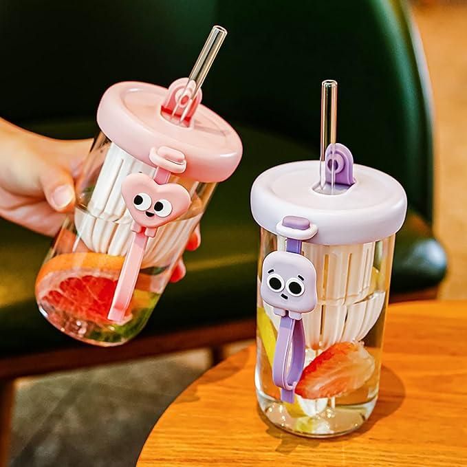 Glass Tumbler with Fruit Infuser Lid & Straw – Healthy Hydration in Style