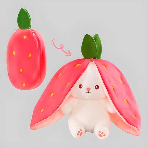 Kidology Reversible Plush Toy Pillow – Strawberry/Carrot to Bunny | Dotmint