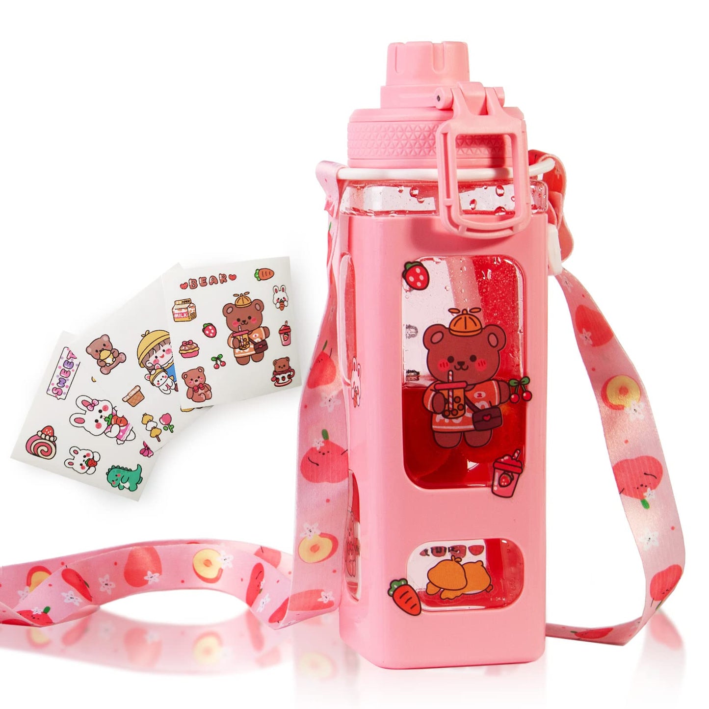 700 ml Kawaii Water Bottle with Straw & Lid – Cute Leakproof Bottle | Dotmint