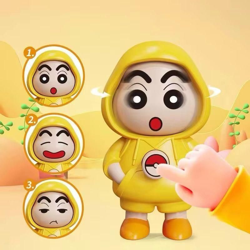 Shin‑chan Face-Changing Keychain – 3 Expressions Cartoon Toy Charm