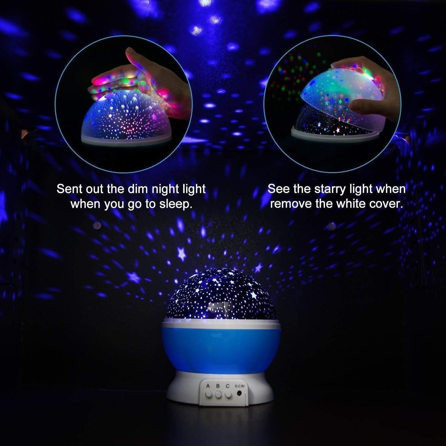 Star Master Dream Rotating Star & Moon Projection Lamp – Multicolor LED Night Sky Projector